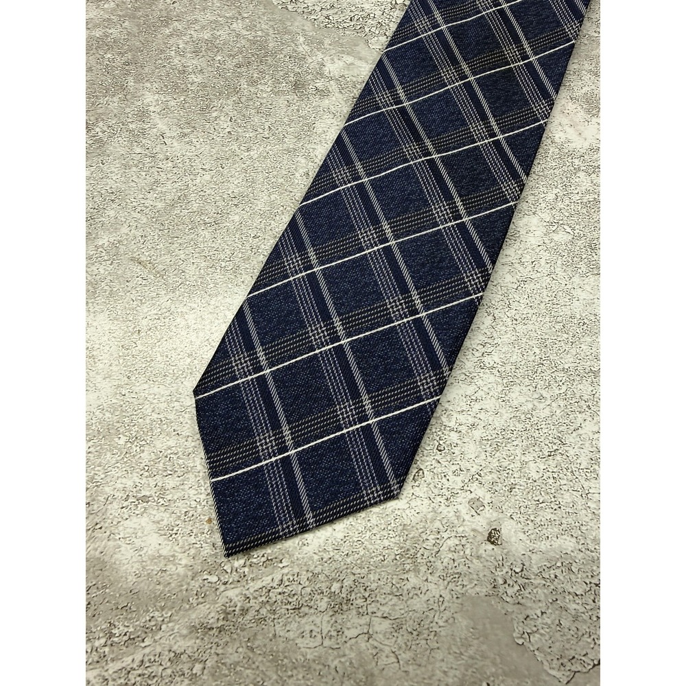 Bruno Piattelli Silk Tie Mens One‎ Size Blue Plaid Slim Made In China Necktie